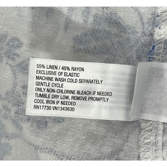 Universal Thread Blue Floral Smocked Linen Spaghetti Strap Sundress Dress Size M - Picture 5 of 7